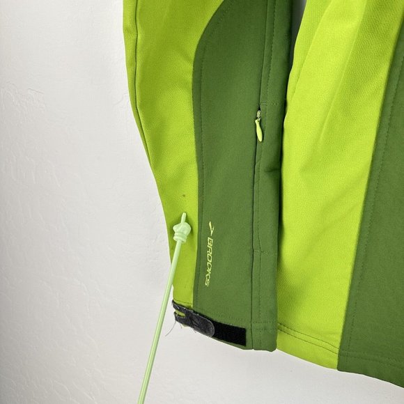Brooks Jacket Womens Small‎ Green Shelter Tech Zip Up Running Walking Outdoor - Picture 10 of 16